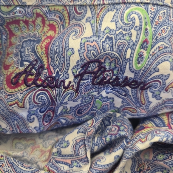Alan Flusser Blue Paisley Casual Shirt Size XL - Picture 7 of 7